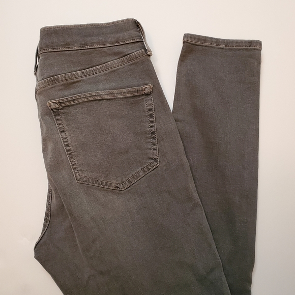 TOPSHOP Moto Jamie Ripped Gray Skinny Jeans - Picture 3 of 5